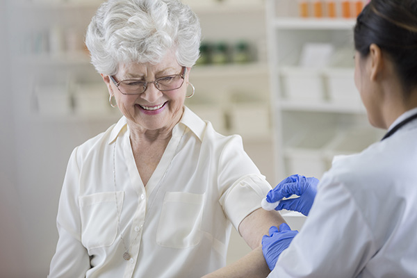 image of patient receiving flu vaccination